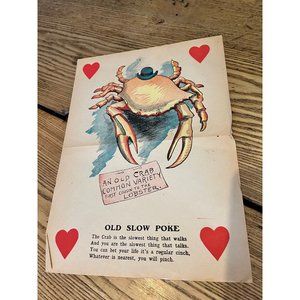 Antique vintage vinegar valentine penny dreadfuls crab ocean from late 1800’s